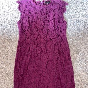 Pink laced cocktail dress